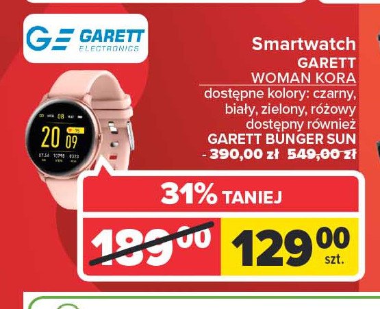 Smartwatch women kora różowy Garett promocja