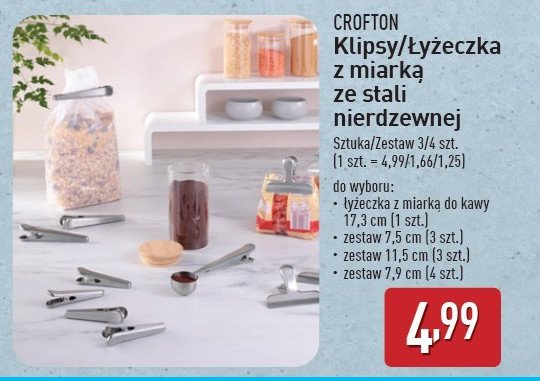 Łyżeczka z miarką do kawy 17.3 cm Crofton promocja w Aldi