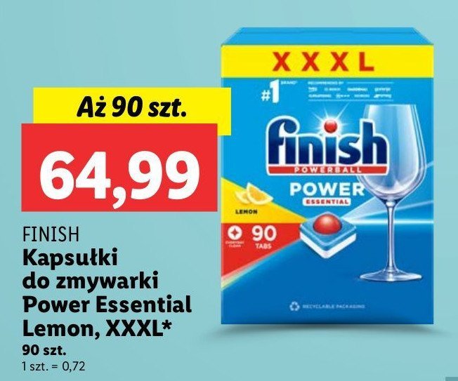 Tabletki do zmywarek lemon Finish power essential promocja