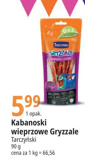 Kabanosy wieprzowe Tarczy艅ski gryzzale promocja