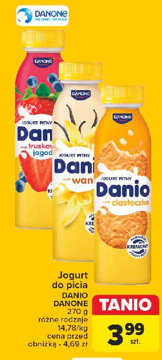 Jogurt pitny ciasteczko Danone danio promocja