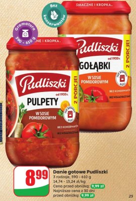 Danie gotowe Pudliszki Gołąbki w sosie pomidorowym promocja w Dino