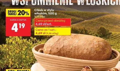 Chleb w stylu włoskim promocja w Biedronka