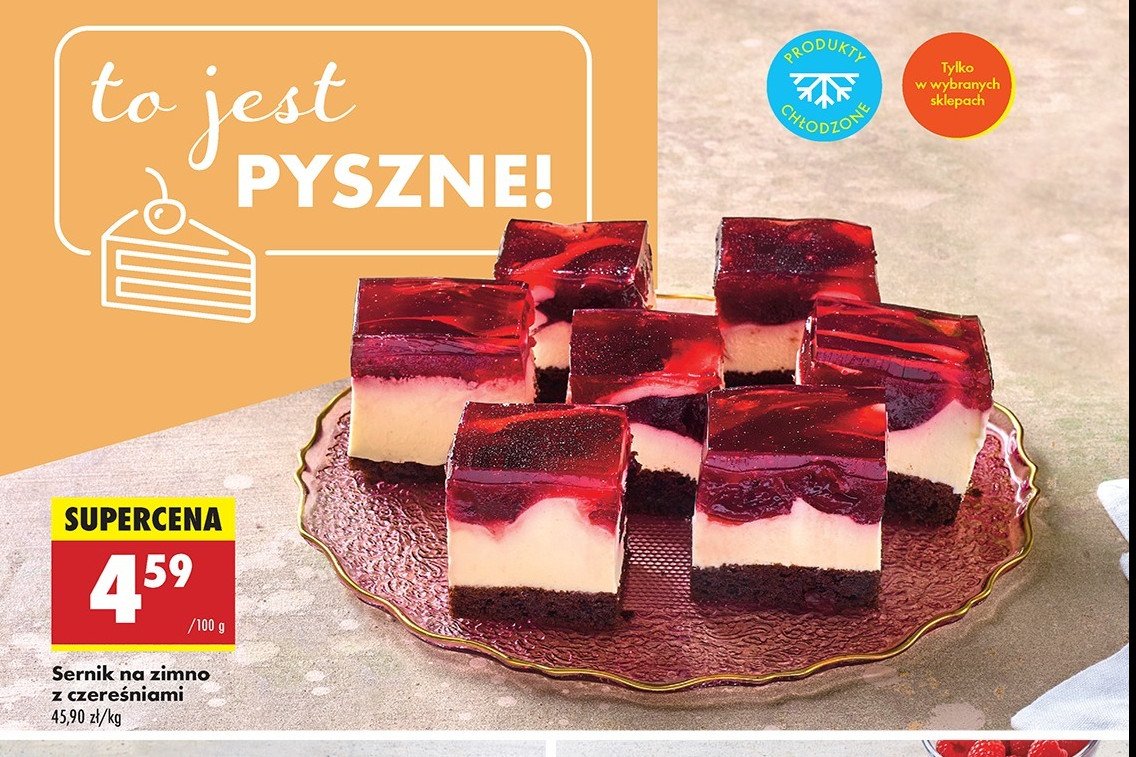 Sernik na zimno z galaretka promocja w Biedronka