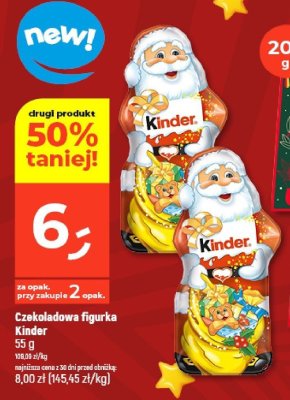 Czekoladowa figurka Kinder 55 g promocja w Dealz
