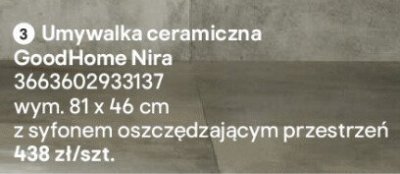 Umywalka ceramiczna GoodHome Nira promocja w Castorama