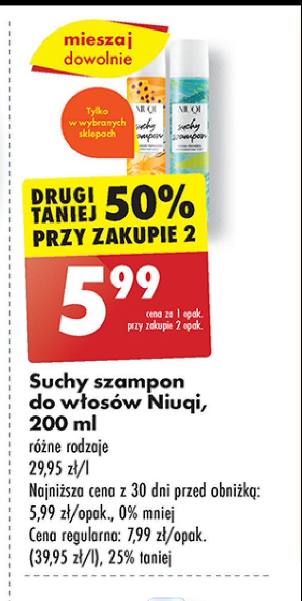 Suchy szampon mango Niuqi promocja