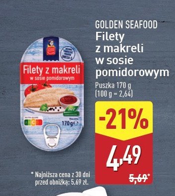 Filety z makreli w sosie pomidorowym Golden seafood promocja w Aldi