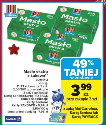 Masło ekstra z Łukowa 200 g promocja w Carrefour Market