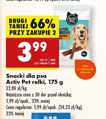 Snacki dla psa Activ pet promocja w Biedronka
