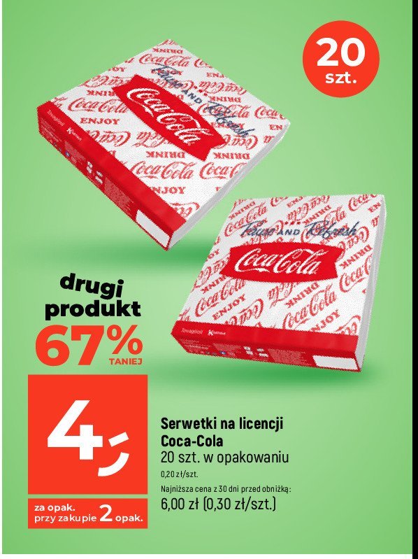 Serwetki coca-cola promocja