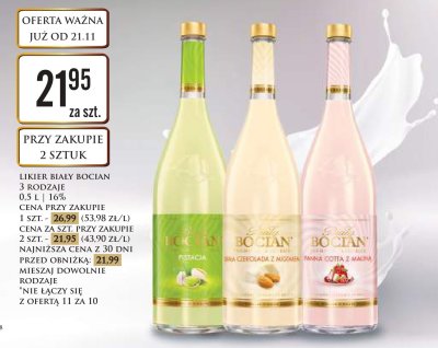 Likier Biały Bocian 3 rodzaje 0,5 l 16% promocja w Dino