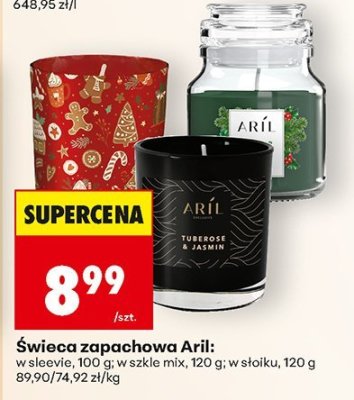 Świeca zapachowa Aril: w słoiku, 100 g; w szkle mix, 120 g; w słoiku, 120 g promocja w Biedronka