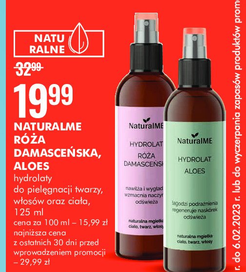 Hydrolat aloes Naturalme promocja