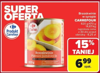 Brzoskwinie w syropie Carrefour Extra promocja w Carrefour Market
