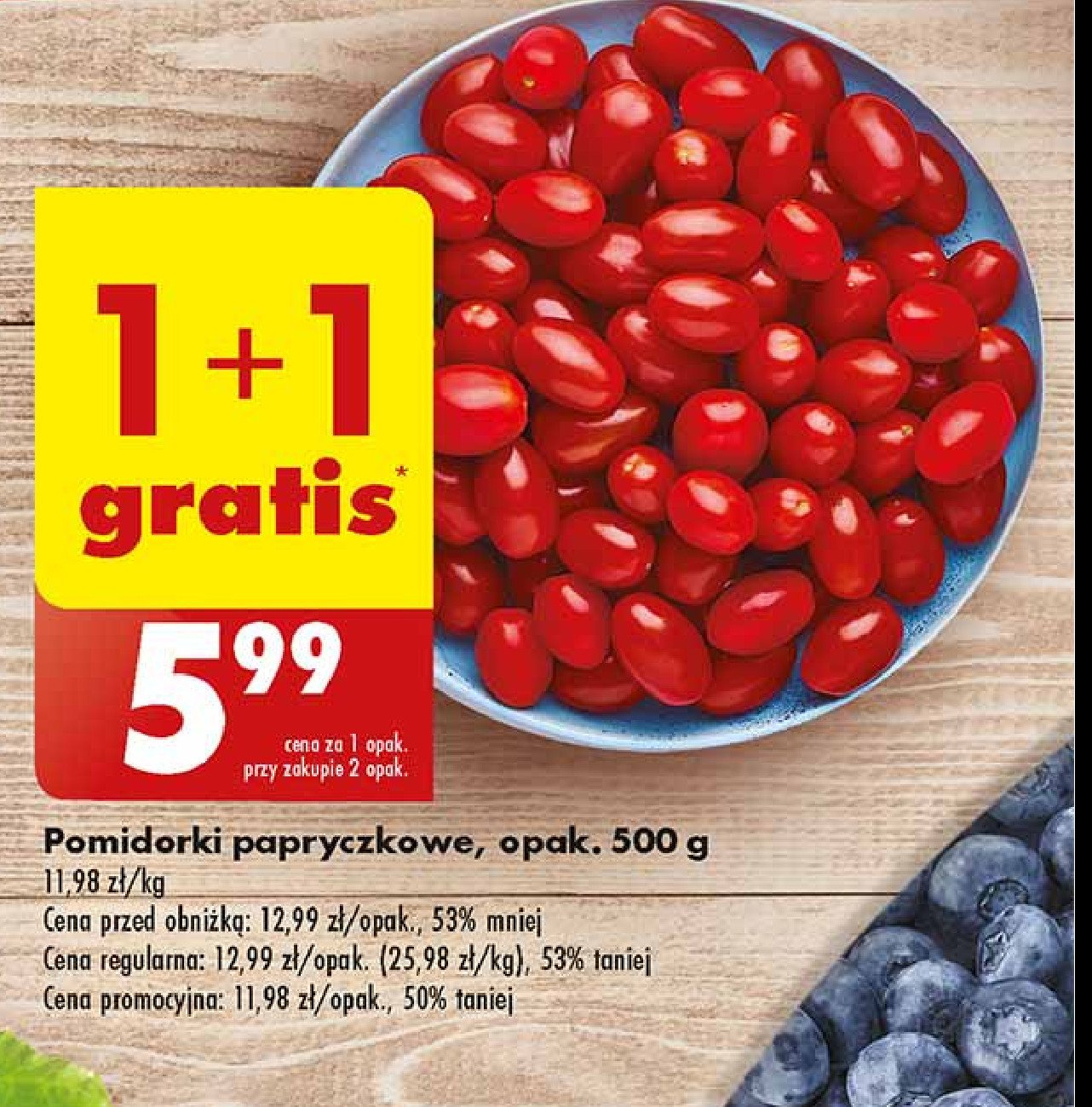 Pomidory papryczkowe czerwone promocja