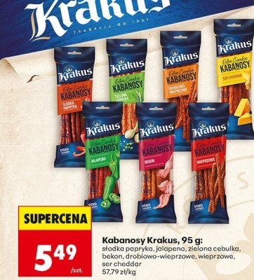 Kabanosy Krakus - ser cheddar promocja w Biedronka