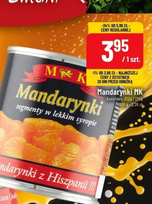 Mandarynki segmenty w lekkim syropie promocja w POLOmarket