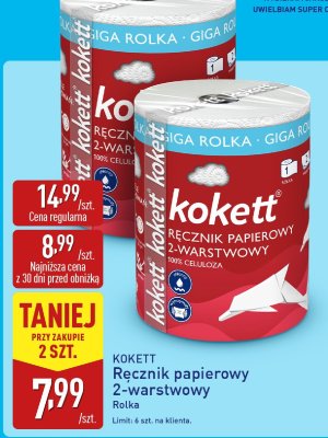 Ręcznik papierowy Kokett 2-warstwowy Rolka promocja w Aldi