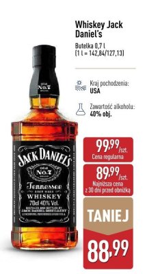 Whisky Jack Daniel's Tennessee promocja w Aldi