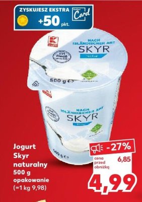 Jogurt Skyr naturalny 500 g promocja w Kaufland