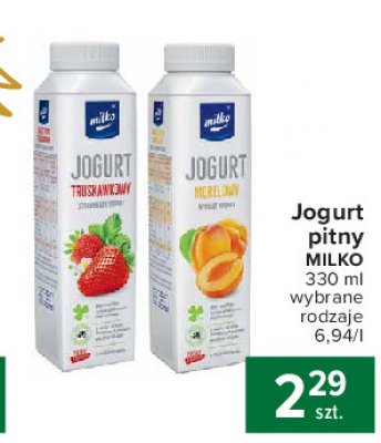 Jogurt pitny morelowy Milko promocja w Selgros