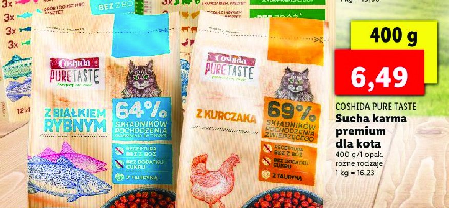 Karma dla kota z białkiem rybnym Coshida pure taste promocje