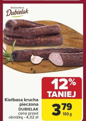 Kiełbasa krucha pieczona DUBIELAK promocja w Carrefour