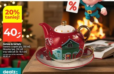 Zestaw do herbaty czajnik 350 ml, filiżanka 250 ml oraz talerzyk śr. 16,4 cm promocja w Dealz