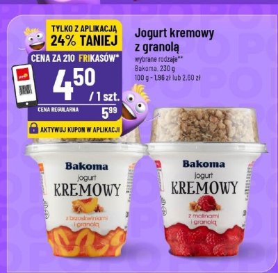 Jogurt kremowy z granolą różne rodzaje  promocja w POLOmarket