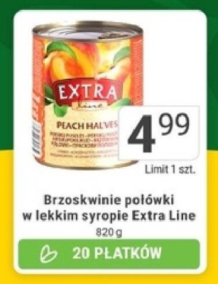 Brzoskwinie połówki w lekkim syropie Extra Line promocja w Stokrotka