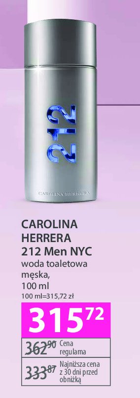 Woda toaletowa Carolina herrera 212 men promocja