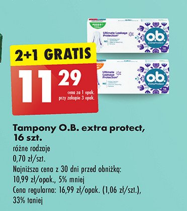 Tampony super plus O.b. extra protect promocja