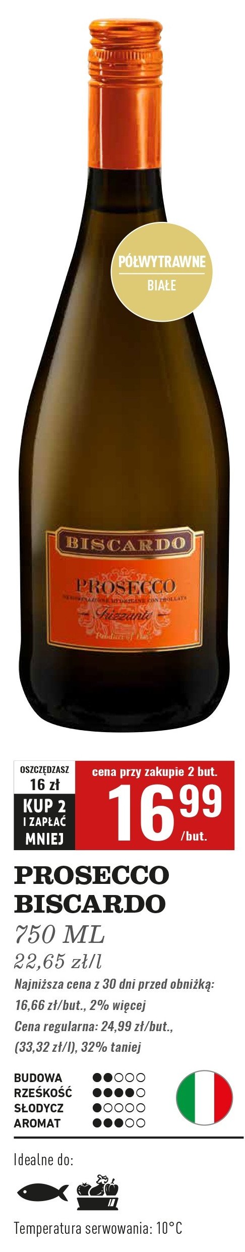 Wino BISCARDO PROSECCO promocja