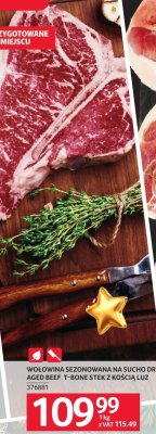 Mięso wołowina sezonowana na sucho dry aged beef T-bone stek z kością luz promocja w Selgros
