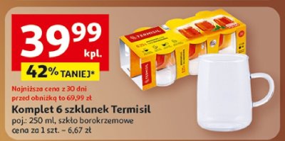 Komplet 6 szklanek Termisil promocja w Auchan