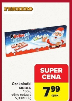 Czekoladki Kinder Chocolate 150 g różne rodzaje promocja w Carrefour Market