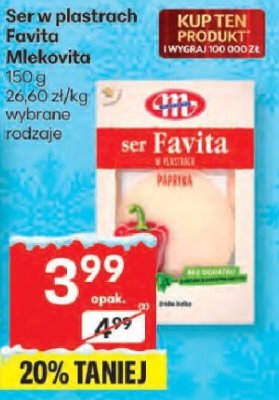 Ser Ser w plastrach Favita Mlekovita wybrane rodzaje promocja w Delikatesy Centrum