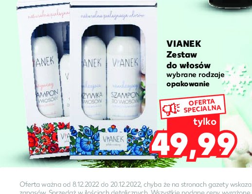 Szampon do włosów + odżywka do włosów Vianek nawilżający promocja
