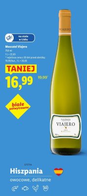 Wino Moscatel Viajero 750 ml Lidl promocja