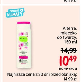 Mleczo do twarzy orchidea Alterra promocja