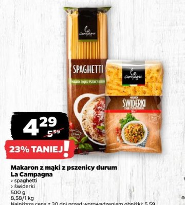 Makaron z mąki z pszenicy durum spaghetti promocja w Netto