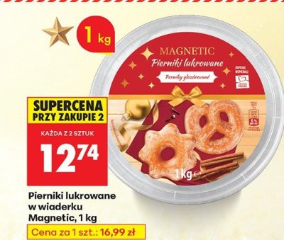 Pierniki lukrowane w wiaderku Magnetic, 1 kg promocja w Biedronka