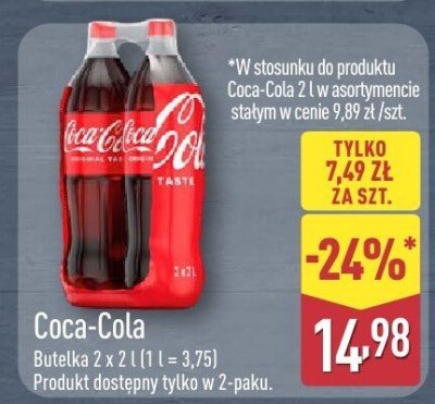 Napój gazowany 2x2 l promocja w Aldi