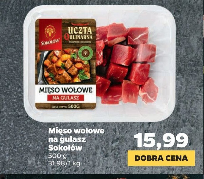Mięso wołowe na gulasz Sokołów uczta qulinarna promocja