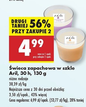 Świeca zapachowa vanilia Aril promocja w Biedronka