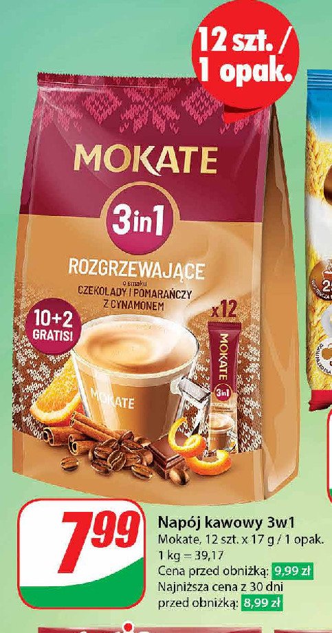 Napój kawowy o smaku czekolady i pomarańczy z cynamonem Mokate 3in1 promocja