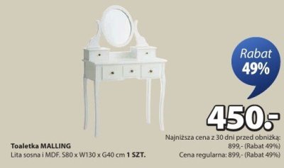Toaletka MALLING promocja w Jysk