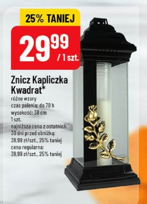 Znicz Kapliczka Kwadrat, różne wzory promocja w POLOmarket