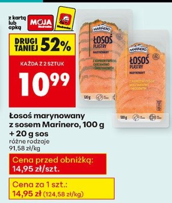 Łosoś marynowany z sezam Marinero, 100 g + 20 g sos promocja w Biedronka